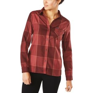Dakine Canterbury Flannel Womens Shirt Andorra Red size medium fall colors plaid